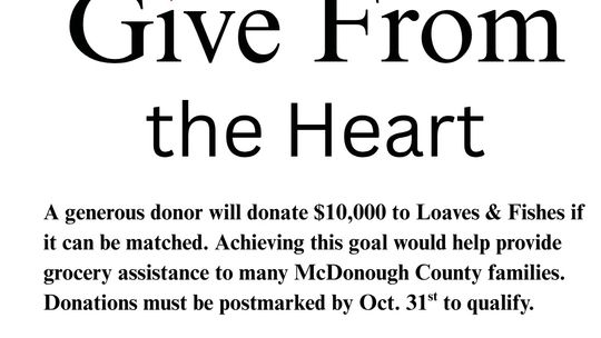 Loaves & Fishes Receives Anonymous $10k Matching Donation