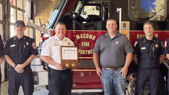 MFD Receives Grain Bin Fire Rescue Award