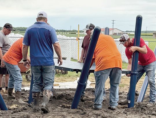 Volunteers Build B-PC Playground