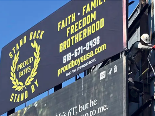 Billboard for Proud Boys hate group removed in southern Illinois after public pressure