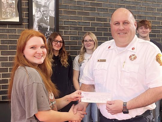 Flower Power: MHS Bomber Blooms Presents Donation to MFD for Grain Rescue Equipment