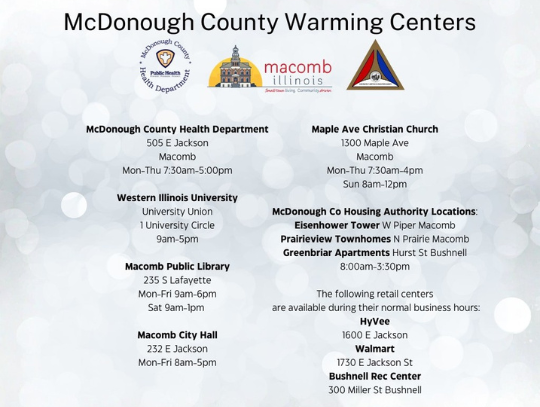 McDonough County Warming Centers