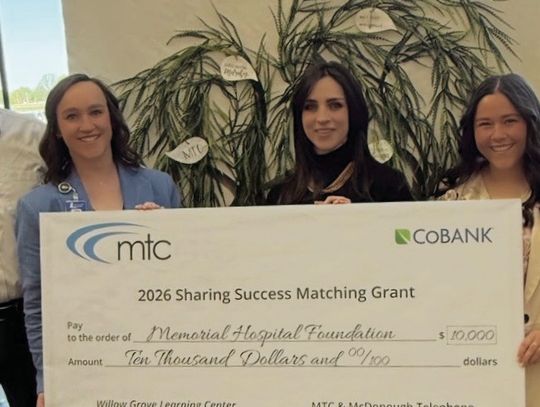Memorial Hospital Foundation Receives Donation from MTC