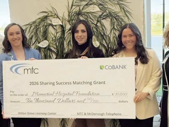 MTC, Cobank Donate to Memorial Hospital Foundation