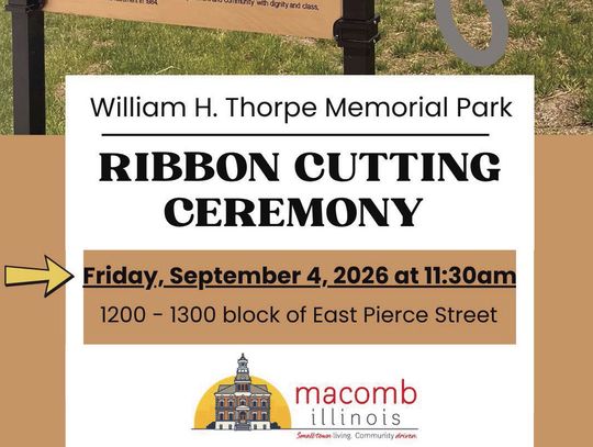 Thorpe Memorial Park Ribbon Cutting Postponed