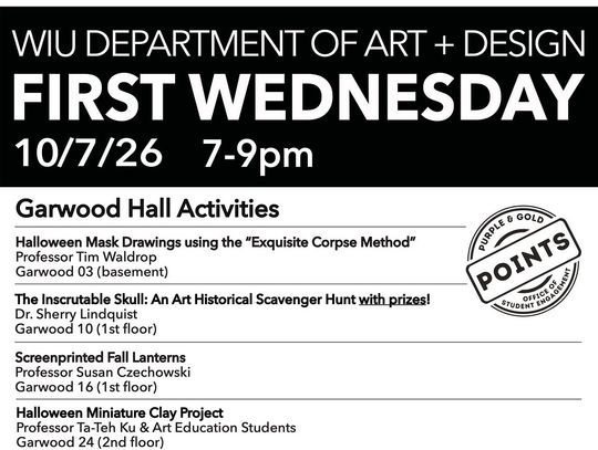 Western Illinois University Dept. of Art & Design Hosts “First Wednesday”