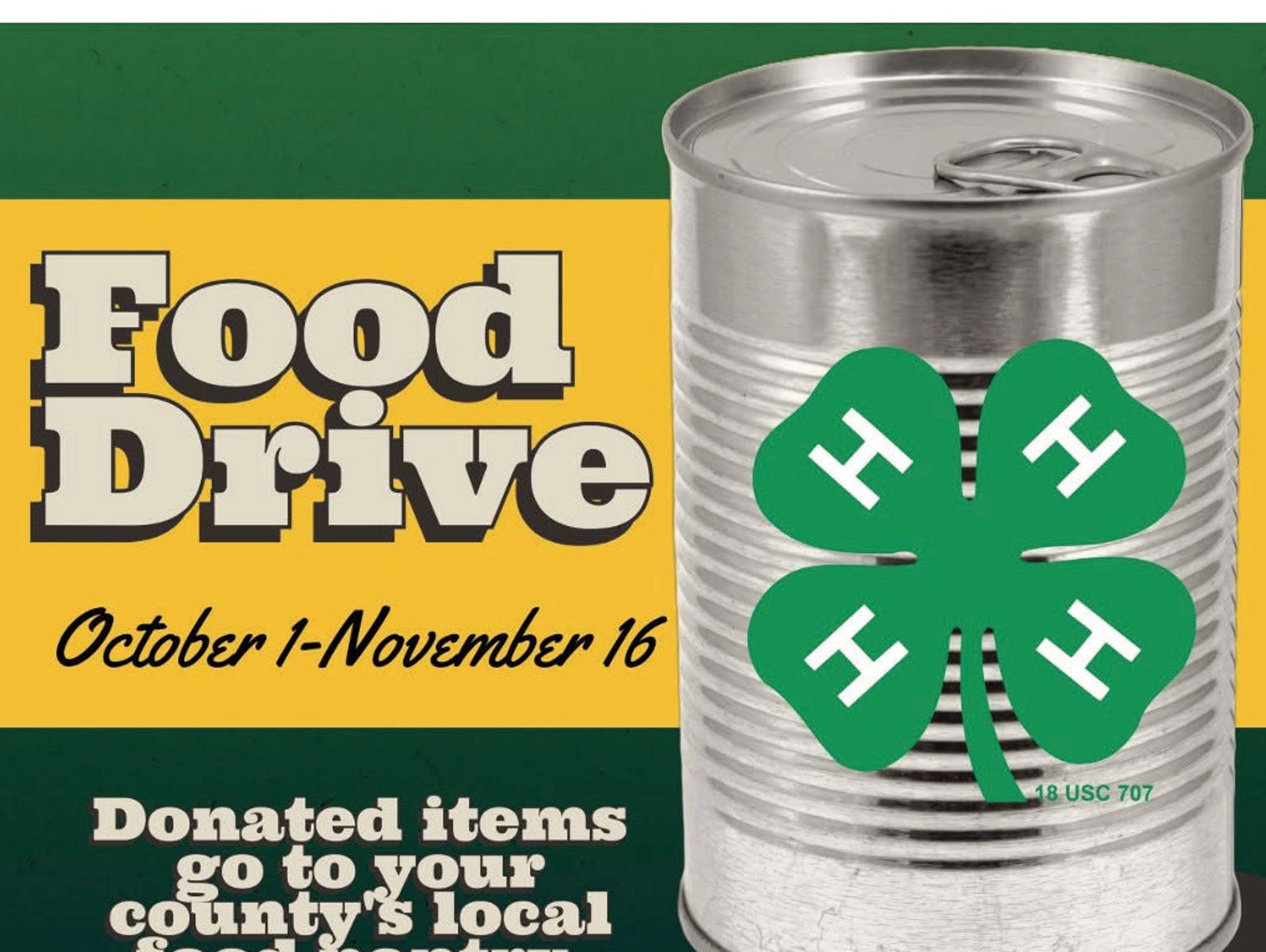 4-H Food Drive Challenge through Nov. 16