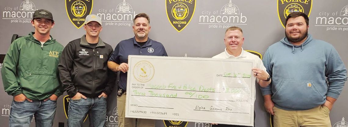 Big thank you to our friends at the Alpha Gamma Rho AGR fraternity at WIU