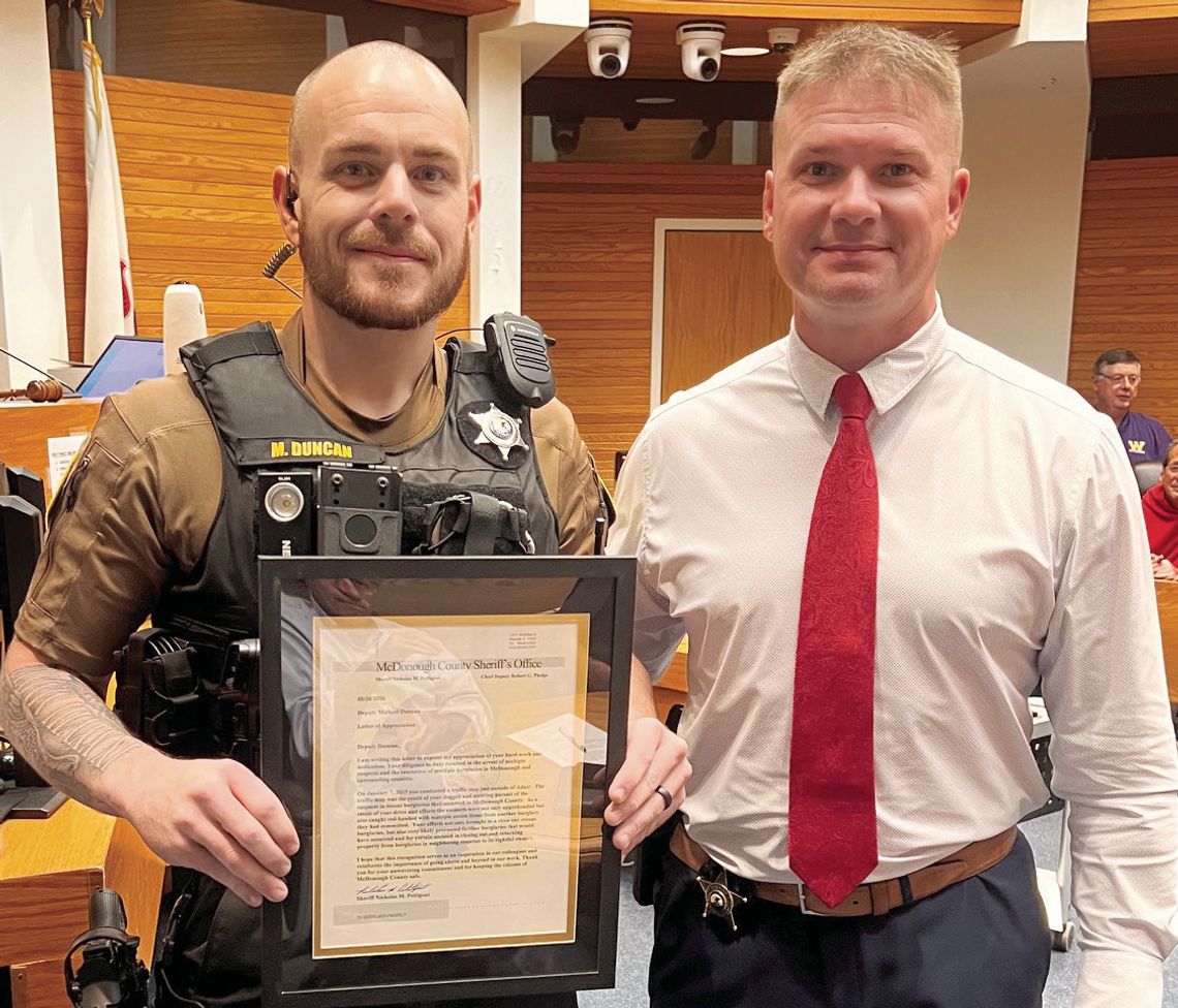 Deputies Recognized at County Board, Survey, Other Action Approved