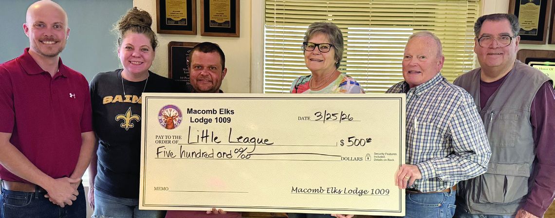 Elks Donates to Macomb Area Youth Sports Programs