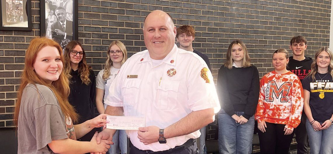 Flower Power: MHS Bomber Blooms Presents Donation to MFD for Grain Rescue Equipment