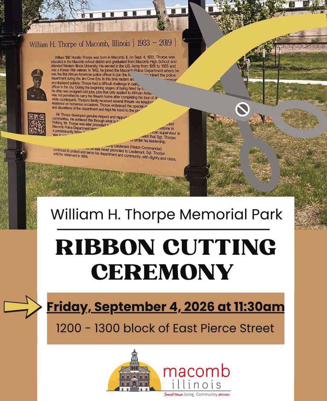 Thorpe Memorial Park Ribbon Cutting Postponed Thorpe Memorial Park Ribbon Cutting Postponed