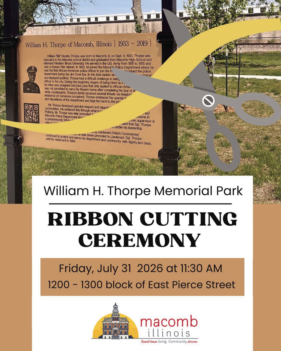 William H. Thorpe Ribbon-Cutting Set for July 31